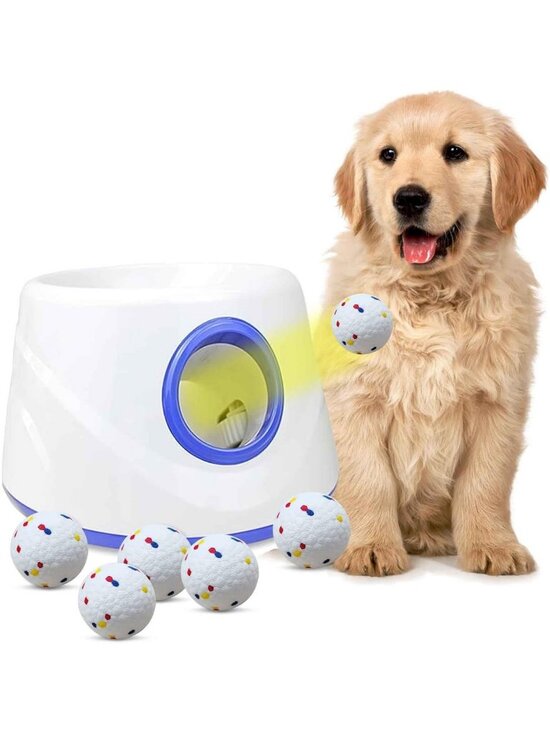 Other - Automatic Dog Ball Launcher - 3 Distance Settings, Interactive Toy with 6 Tennis